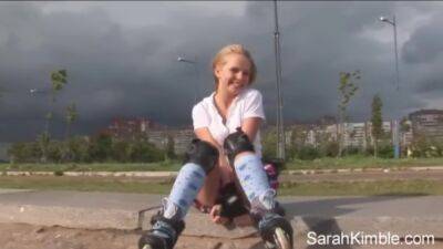 Sweet Sarah Kimble Roller Blade On The Part And Showing Her Pussy Closeup Naked Outdoor - hclips