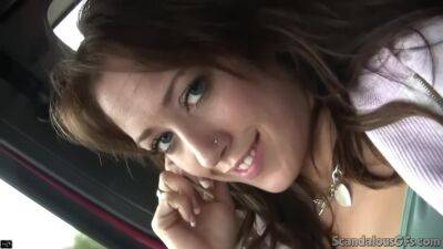 Naughty Brunette Blowjob On Car - upornia