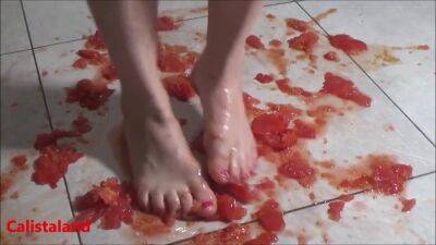 Several Tomatoes Are Crushed Under My Wonderful Bare Feet - hclips