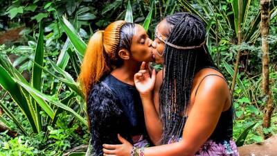 African festival outdoor lesbian makeout after the molly hits - txxx.com