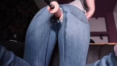 Machine Dick through her Jeans makes Mom Cream so Hard - icpvid.com