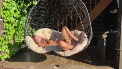 Blonde Fucks Her Didlo With A Big Rubber Dick On A Swing - hclips