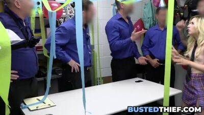 Shoplifter Fucked By Group of Security Guards - veryfreeporn.com