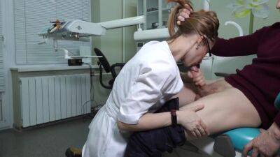 A Ukrainian Doctor With Glasses Grabs The Patients Cock And Began To Greedily Give Him A Blowjob - hclips - Ukraine