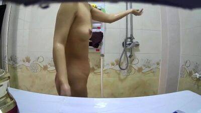 small breasted asian stepmom spied in shower - drtuber