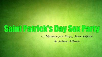 Mackenzie Moss - Jane Wilde - Adira Allure & McKenzie Moss get down and dirty in Shut Up And Take Your Dick Out - Patrick's Day 4some - sexu.com
