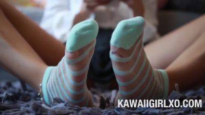 Kawaii Girl In Playing Footsies With Your Cock - hotmovs.com