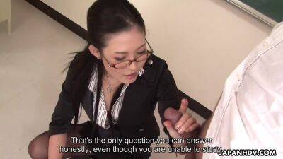 Yui Komine - Japanese Teacher Cock Sucking In Classroom Uncensored - hotmovs.com - Japan