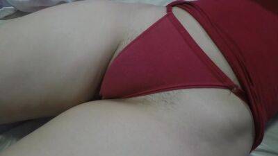 Red Panties - She Lays In Her Tight Red Panties On Her Puffy Pussy And I Squeeze Her Hairy Cameltoe Until She Takes Her Panties Off - hotmovs.com - Brazil