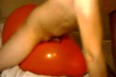 Big inflatable orange balloon humping cum - drtuber