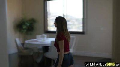 Brunette stepdaughter gets face fucked by pissed off stepdad - hotmovs.com